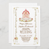 Rustieke schuur trouwuitnodigingen kaart (Voorkant / Achterkant)