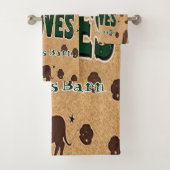 Rustieke schuur Welkom met aangepaste naam Bad Handdoek (Insitu)