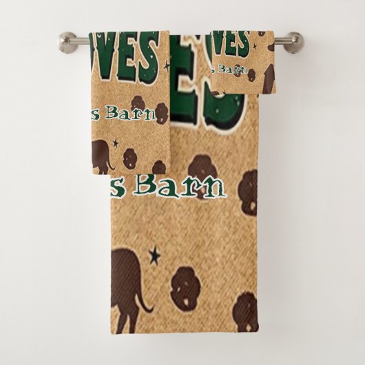 Rustieke schuur Welkom met aangepaste naam Bad Handdoek (Insitu)