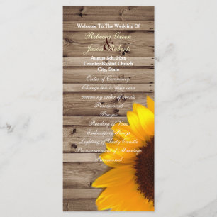 Rustieke schuur Zonnebloem Country Wedding Program Programma