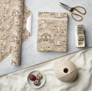 Rustieke schuurhuwelijk waterverf bloemen & lichte cadeaupapier