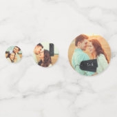 Rustieke Scrapbook Custom Foto Bruiloft Confetti (Voorkanten)