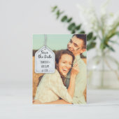 Rustieke Scrapbook Foto Bruiloft Save the Date Kaa Kaart (Staand voorkant)