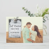 Rustieke Scrapbook Huwelijk Aankondiging (Staand voorkant)