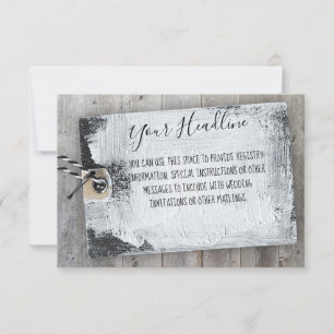 Rustieke Scrapbook Label Custom Message Enclosure Kaart