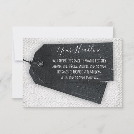 Rustieke Scrapbook Label Custom Message Enclosure  Kaart (Voorkant)