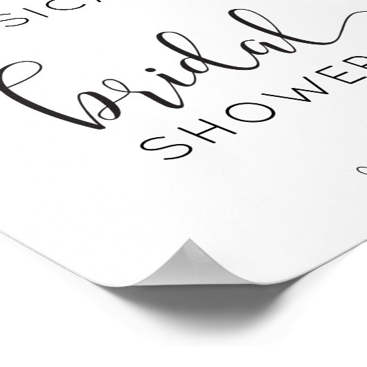 Rustieke Script Bruiloft Bridal Shower Welkomstbor Poster (Hoek)