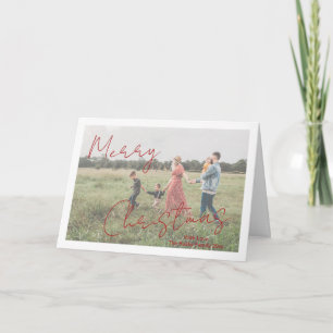 Rustieke Script Foto Modern Kerstmis Feestdagen Kaart