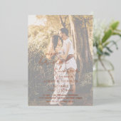 Rustieke Script Foto Modern Vrijgezellenfeest Folie Uitnodiging (Staand Voorkant)