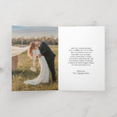 Rustieke Script Foto Moderne bruiloft Dank u Folie Wenskaart (Binnenlaag)