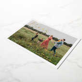 Rustieke Script Foto Moderne Kerstmis Folie Feestdagenkaart (Gedraaid)