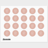 Rustieke Script Stof Roze Trouw Retouradres Ronde Sticker (Vel)