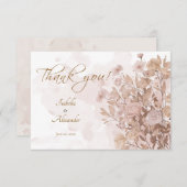 Rustieke Sepia Bloemen - Tuin Stijl Bedankkaart (Voorkant / Achterkant)