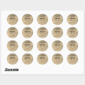 Rustieke Sepia Hout Thuisgemaakte Liefde Zakelijk Ronde Sticker (Vel)