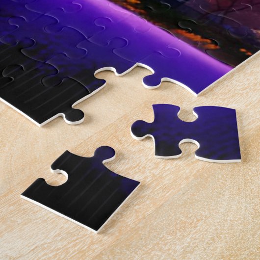 **"Rustieke sereniteit: de Paarse Jacaranda's omhe Legpuzzel (Zijkant)