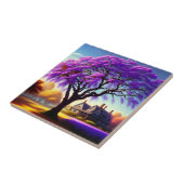 **"Rustieke sereniteit: de Paarse Jacaranda's omhe Tegeltje (Zijkant)