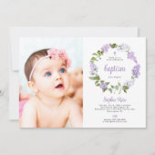 Rustieke Sering Bloemen Foto Meisje Doop Kaart (Voorkant)