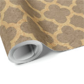 Rustieke Shabby Chic Quatrefoil Patroon Cadeaupapier (Rol Hoek)