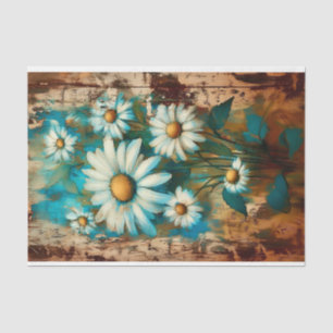Rustieke Shabby Chic Witte Madeliefjes DB4L Decoup Tissuepapier