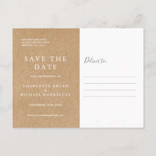 Rustieke Signature Wedding Save the Date Kaart (Achterkant)