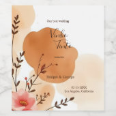 Rustieke Sinaasappel Peach Botanicals Wijn Etiket (Enkel label)