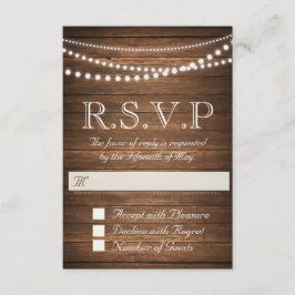 Rustieke slinger met lampjes RSVP-kaart RSVP Kaartje