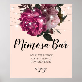 Rustieke slingerlichten bruidsfeest mimosa bar P Poster