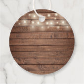 Rustieke Slingerlichten Groene Bruiloftsfeest Bedankjes Labels (Achterkant)