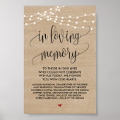 Rustieke slingerlichten Huwelijk Herdenking Tafelb Poster (Voorkant)