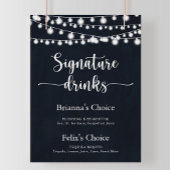 Rustieke slingerlichten Signature-drinks bord Poster
