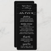 Rustieke smid kalligrafie zwart wit menu (Voorkant / Achterkant)