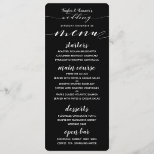 Rustieke smid kalligrafie zwart wit menu