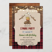 Rustieke smore kamp thema kaart (Voorkant / Achterkant)