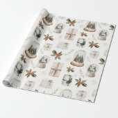 Rustieke Sneeuwbol Kerst Verjaardagsfeestje Cadeaupapier (Uitgerold)