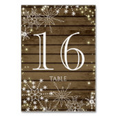 Rustieke Sneeuwvlokken en Sparkle Tafelnummer (Voorkant)