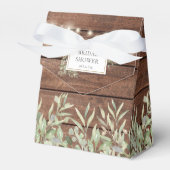 Rustieke snoerlampjes groene bruidsdouche bedankdoosjes (Voorkant Zijde)