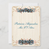 Rustieke Spaanse Quinceañera Mis Quince Blauw West Kaart (Achterkant)