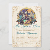 Rustieke Spaanse Quinceañera Mis Quince Blauw West Kaart (Voorkant)