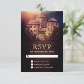 rustieke sprookjeskasteel RSVP Kaartje (Staand voorkant)