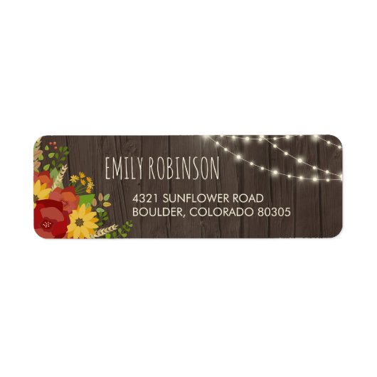 Rustieke Sprookjeslichten Hout Graan & Bloemen Etiket (Voorkant)