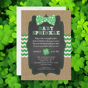 Rustieke St Patrick's Day Bow Stropdas Baby Sprink Kaart