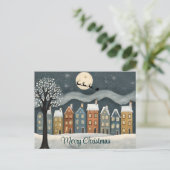 Rustieke stad kerst briefkaart (Staand voorkant)
