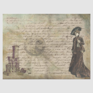  rustieke Steampunk Sun Lady Decoupage Tissuepapier