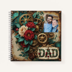 Rustieke Steampunk Vaderdag Gearwork Design Notitieboek