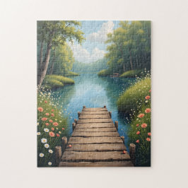 Rustieke Steiger bij Zonsopgang Puzzel