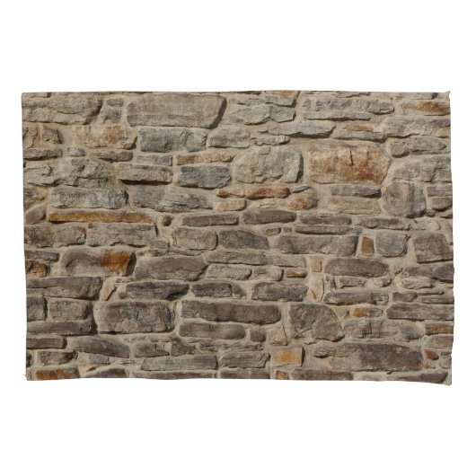 Rustieke stenen muur, getextureerde decor kussensloop (Voorkant)