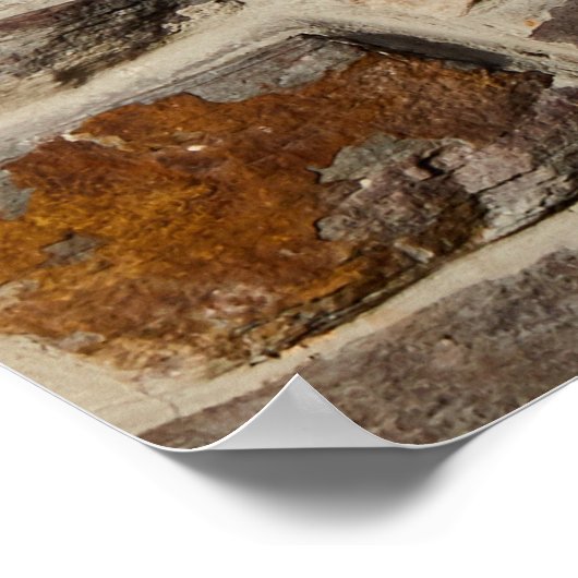 Rustieke stenen muur, getextureerde decor poster (Hoek)