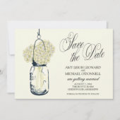 Rustieke stenen pot Hydrangrea Save the Date Kaart (Voorkant)