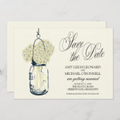 Rustieke stenen pot Hydrangrea Save the Date Kaart (Voorkant / Achterkant)