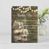 Rustieke stenen pot tafel nummers kaart (Staand voorkant)